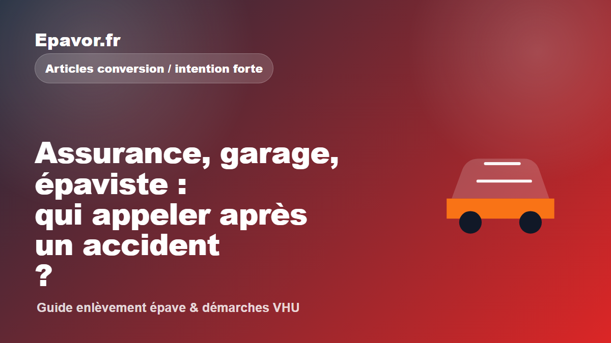 Assurance, garage, épaviste : qui appeler après un accident - guide Galaxie Auto pour véhicule hors d’usage