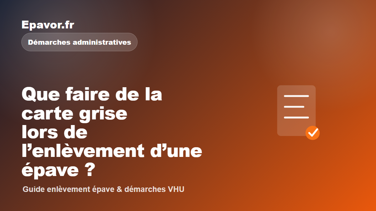 Que faire de la carte grise lors de l’enlèvement d’une épave - guide Galaxie Auto pour véhicule hors d’usage