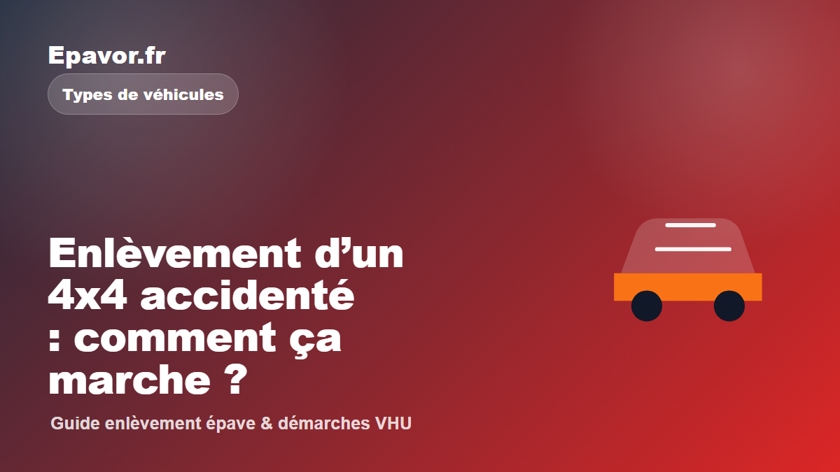 Enlèvement d’un 4x4 accidenté : comment ça marche - guide Galaxie Auto pour véhicule hors d’usage