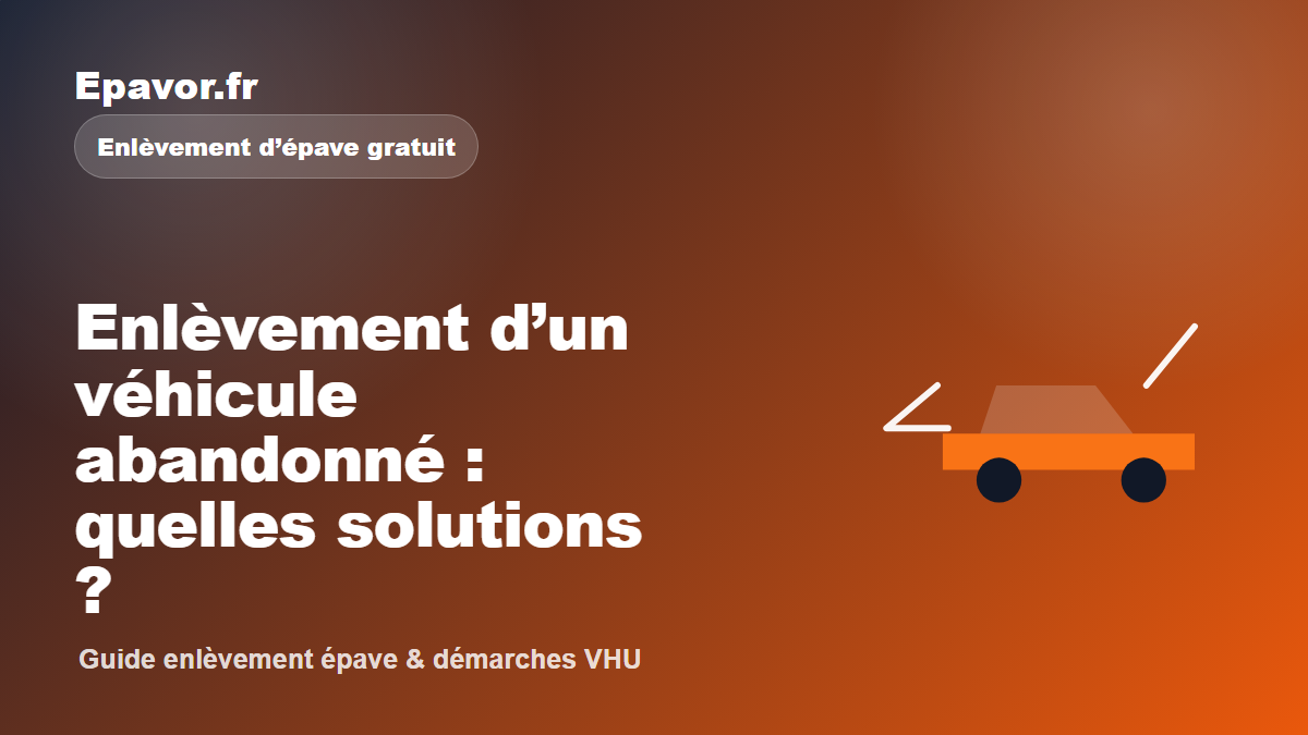 Enlèvement d’un véhicule abandonné : quelles solutions - guide Galaxie Auto pour véhicule hors d’usage