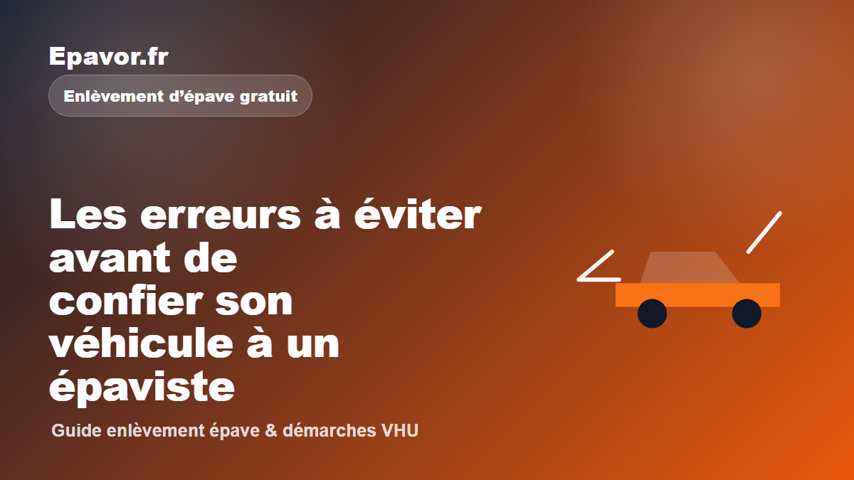 Les erreurs à éviter avant de confier son véhicule à un épaviste - guide Galaxie Auto pour véhicule hors d’usage