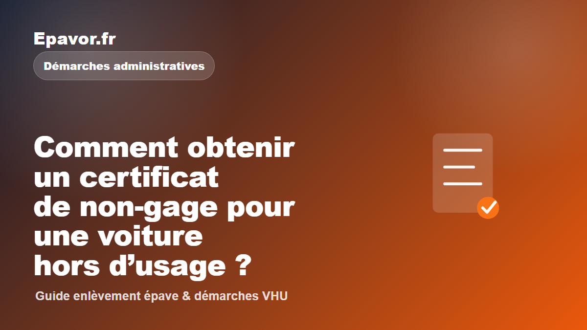 Comment obtenir un certificat de non-gage pour une voiture hors d’usage - guide Galaxie Auto pour véhicule hors d’usage