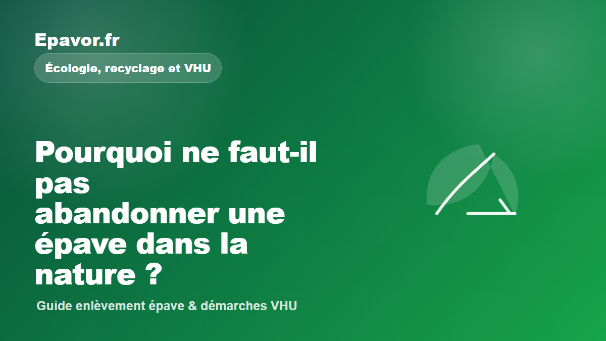 Pourquoi ne faut-il pas abandonner une épave dans la nature - guide Galaxie Auto pour véhicule hors d’usage