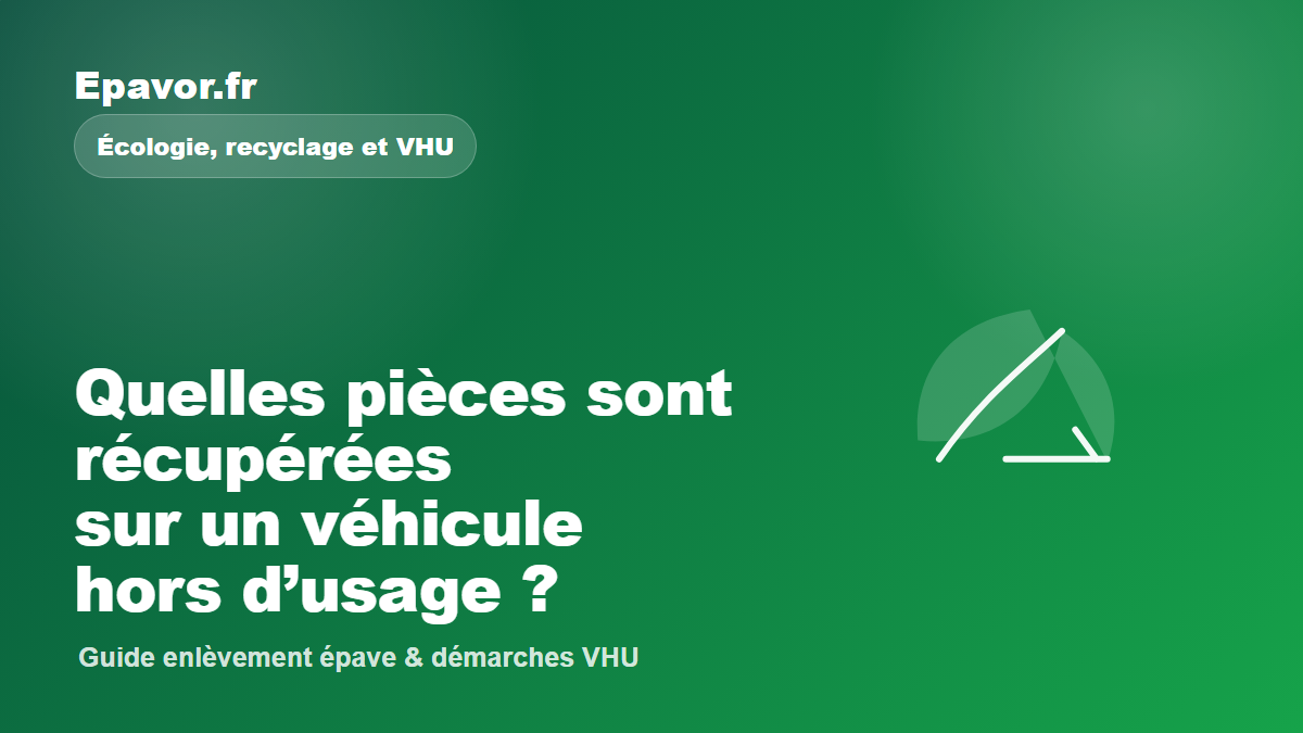 Quelles pièces sont récupérées sur un véhicule hors d’usage - guide Galaxie Auto pour véhicule hors d’usage