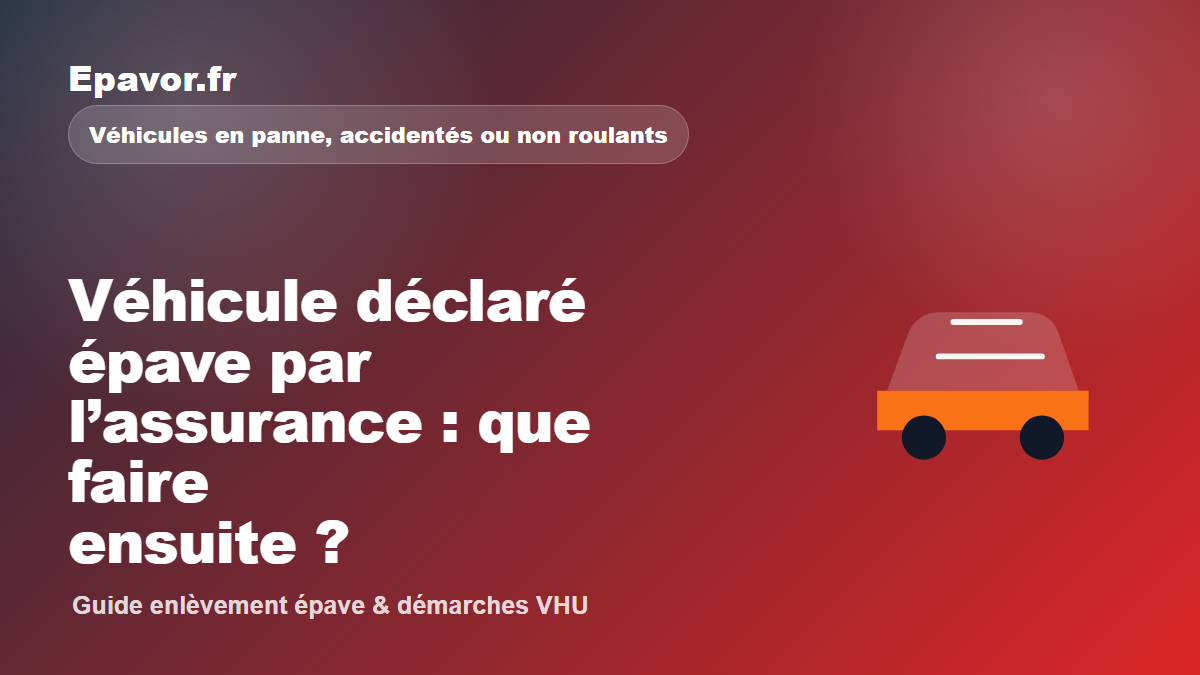 Véhicule déclaré épave par l’assurance : que faire ensuite - guide Galaxie Auto pour véhicule hors d’usage