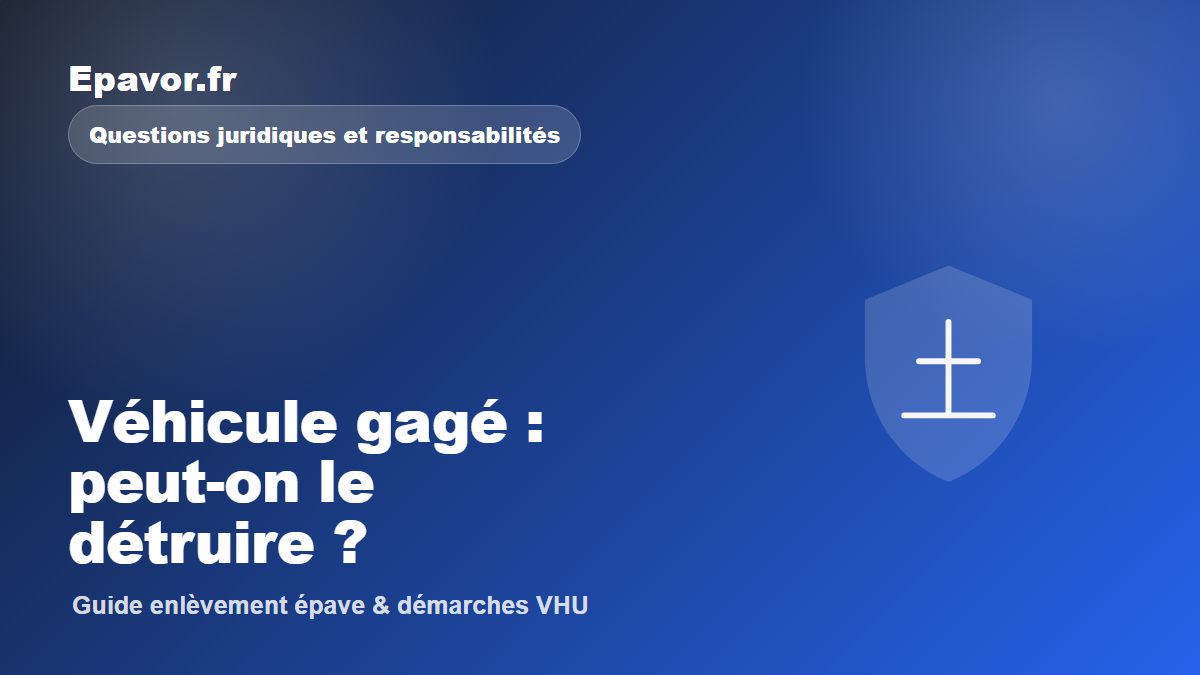 Véhicule gagé : peut-on le détruire - guide Galaxie Auto pour véhicule hors d’usage