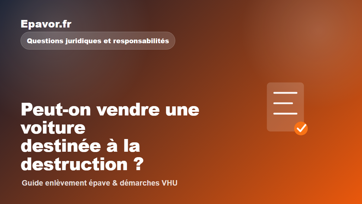Peut-on vendre une voiture destinée à la destruction - guide Galaxie Auto pour véhicule hors d’usage