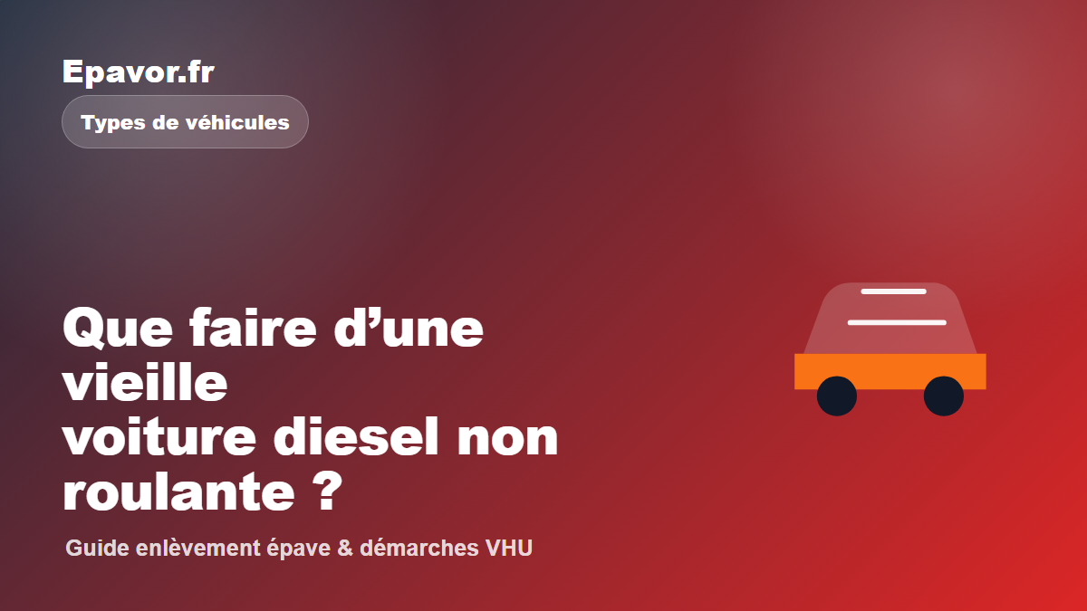 Que faire d’une vieille voiture diesel non roulante - guide Galaxie Auto pour véhicule hors d’usage
