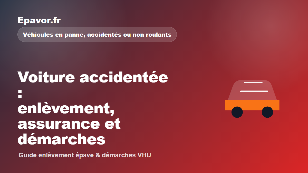 Voiture accidentée : enlèvement, assurance et démarches - guide Galaxie Auto pour véhicule hors d’usage