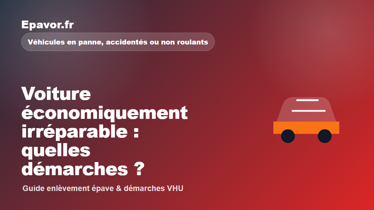 Voiture économiquement irréparable : quelles démarches - guide Galaxie Auto pour véhicule hors d’usage