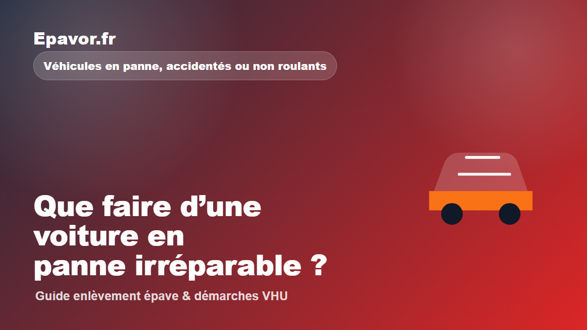 Que faire d’une voiture en panne irréparable - guide Galaxie Auto pour véhicule hors d’usage